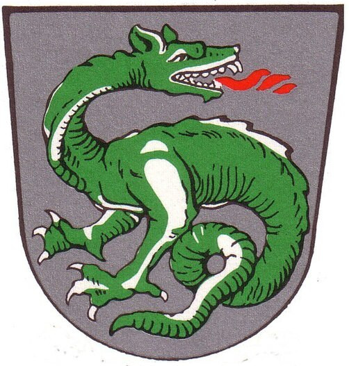 Detalle de escudo con dragón