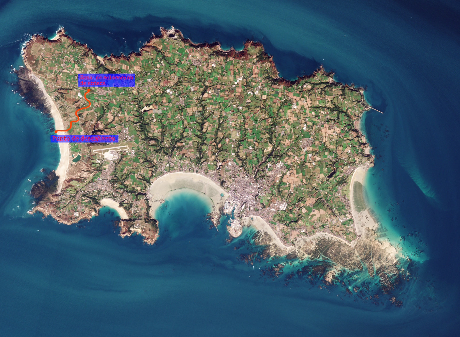 Fotografía aérea de la Isla de Jersey